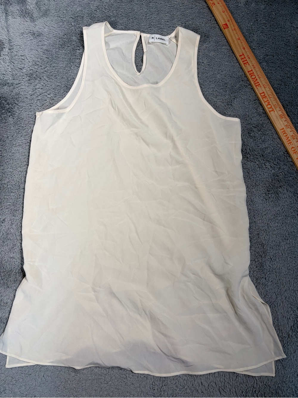 R/label reset Cream Sleeveless Sheer silk Tank Top small